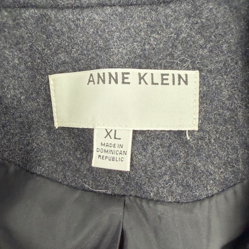 Anne Klein Pea Coat Women XL XLarge Charcoal Grey New Wool Blend Double Breasted - Picture 5 of 9